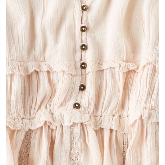 American Eagle Lacey Ruffle Waist Blouse - Boho - Picture 6 of 8